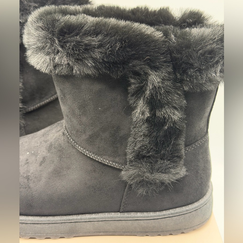 Brand New Women's SO Paulina Black Faux Fur-Lined Winter Boots Size 8.5 - Picture 2 of 15